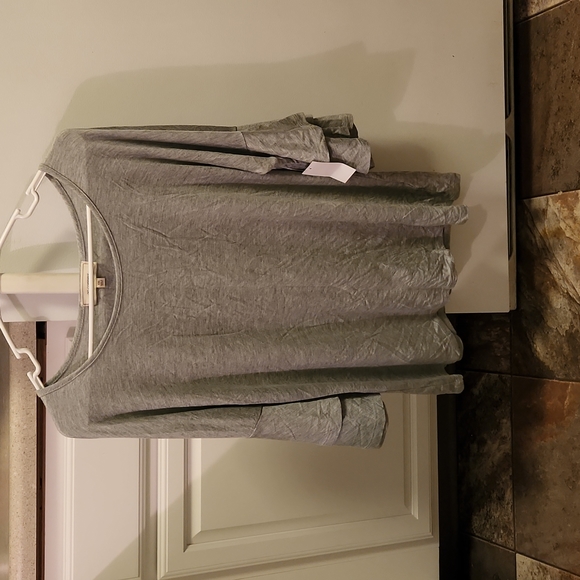 Grey Ruffle Sleeve Shirt - Picture 1 of 4